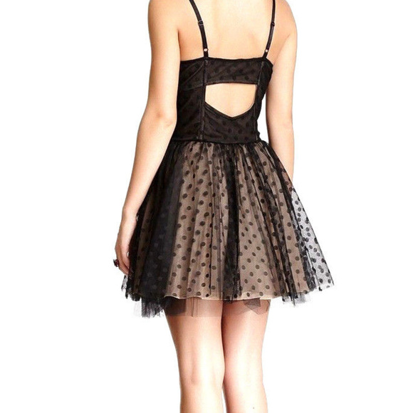 POLKA DOT TULLE MESH LAYER DRESS Corset Zip FRoNT - Picture 5 of 6